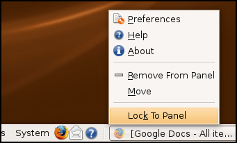 Lock to panel