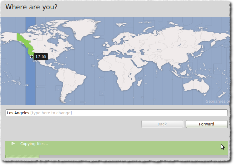 Where are you? dialog box