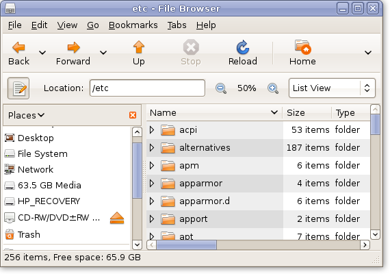Folders in Nautilus
