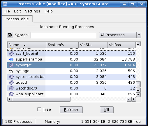 The KDE Process Monitor
