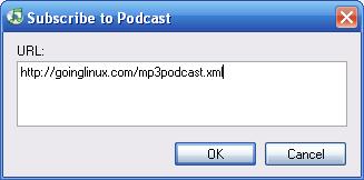 iTunes URL dialog