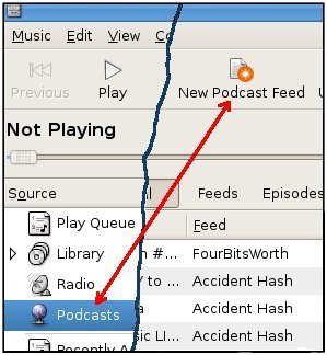 New podcast feed button